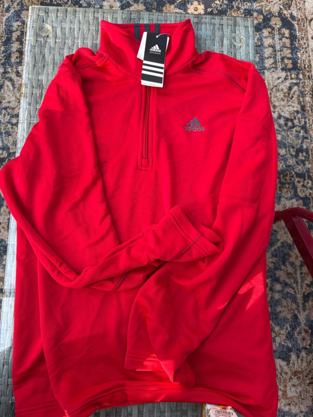 adidas Red Half-Zip Training Top